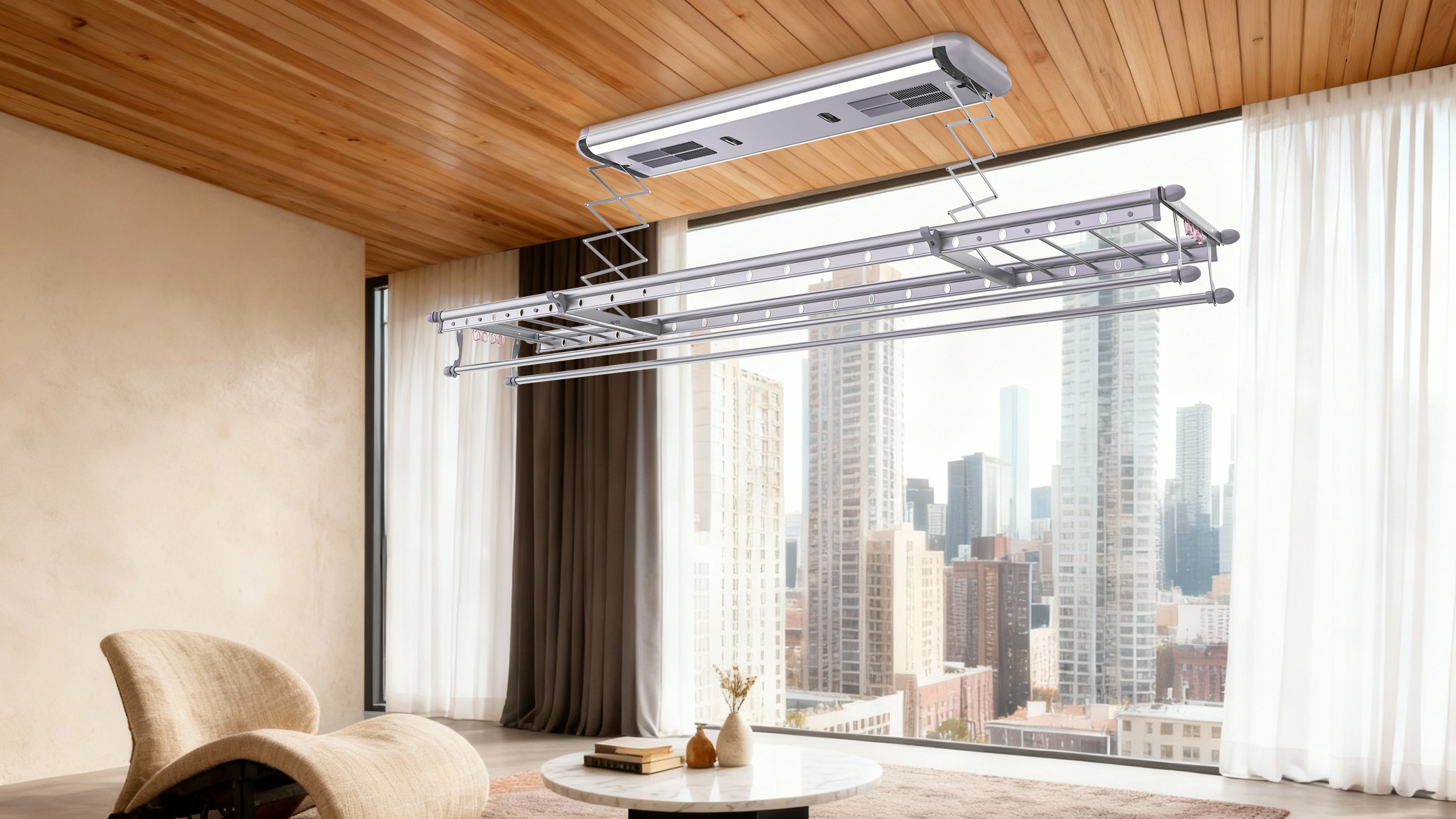 晾霸Q2系列晾衣机，外在至简至美，内在薄技在身，开启晾衣新风尚